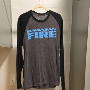 Hawaiian Fire Women's Gray and Black Long Sleeve Tee